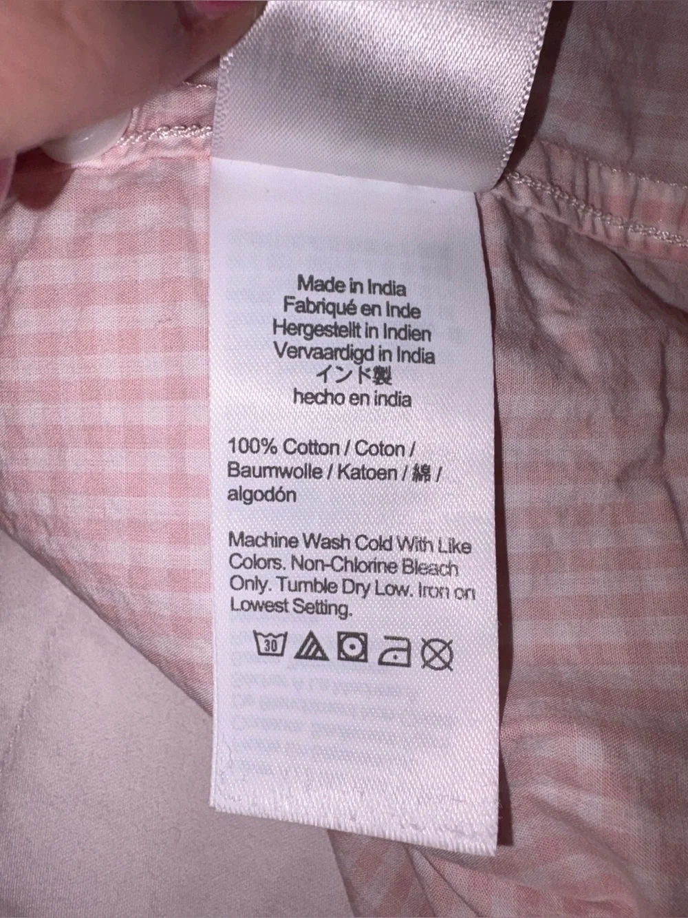 J.Crew Classic-Fit Ruffleneck Gingham Shirt Pink – Size 4